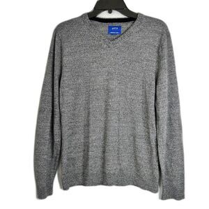 Apt. 9 Mottled Gray Seriously Soft Wool Blend Pullover Vneck‎ Sweater Sz MD
